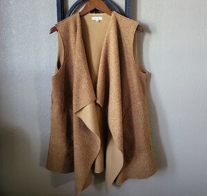 MAX STUDIO Brown Waterfall Vest